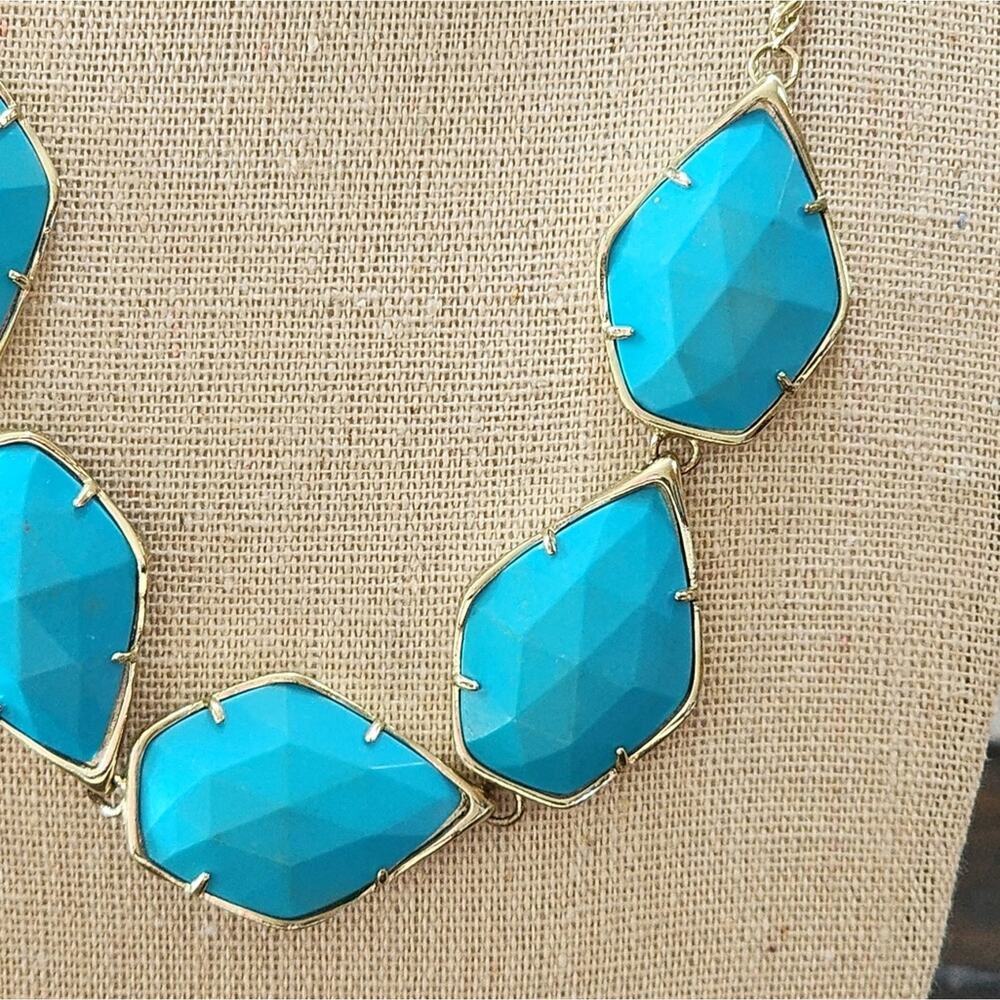 Kendra Scott Corley Conely connely? Necklace‎ gold and turquoise? - Picture 7 of 13